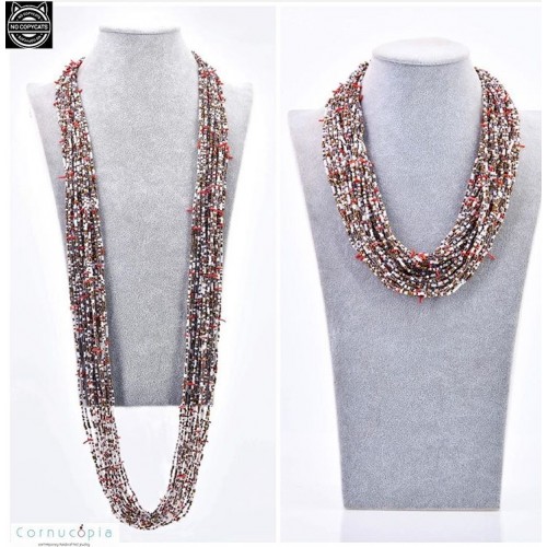 Coral Sprinkles Necklace (Nude and Red blends)